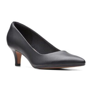 NWT CLARKS COLLECTION Women 7M Black Linvale Jerica Slip On Leather Pumps Shoes